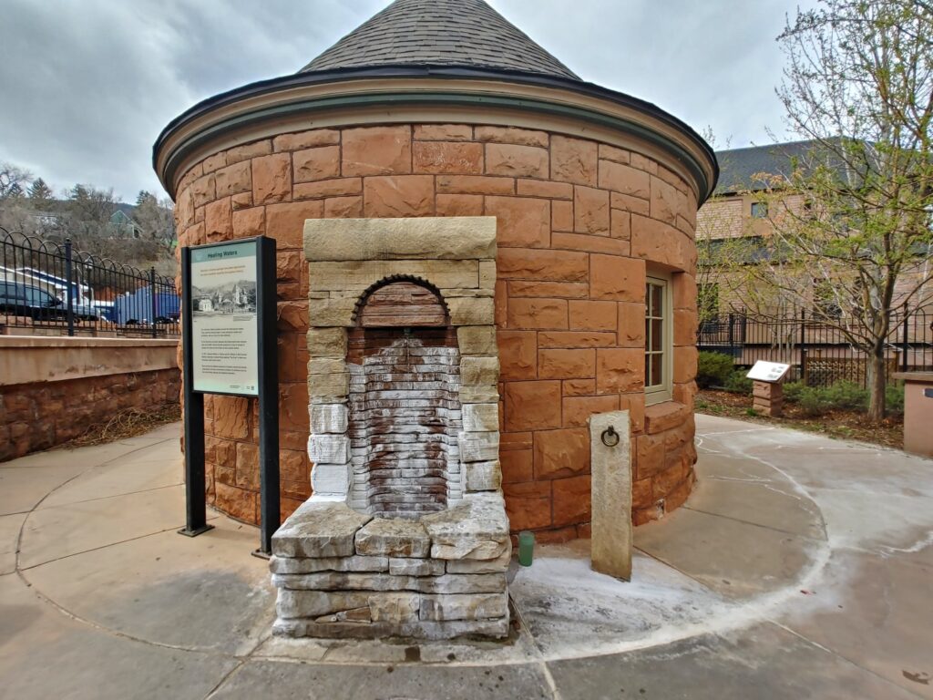 Healing Waters mineral spring near historic springhouse in Manitou Springs
